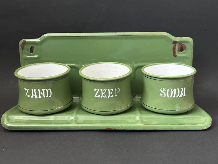 Reseda Groen Zand, Zeep, Soda Rekje, BK, Antiek en Kunst, Antiek | Emaille, Ophalen of Verzenden