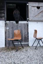 "Originele Galvanitas S30 Stoelen Honingkleur en Lichtgrijs, Gebruikt, Overige kleuren, Ophalen of Verzenden, Vintage,industrieel