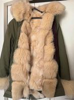 Jas met vos bont - Maat S/M - Oversized Parka, Ophalen of Verzenden, Zo goed als nieuw, Maat 36 (S), Groen