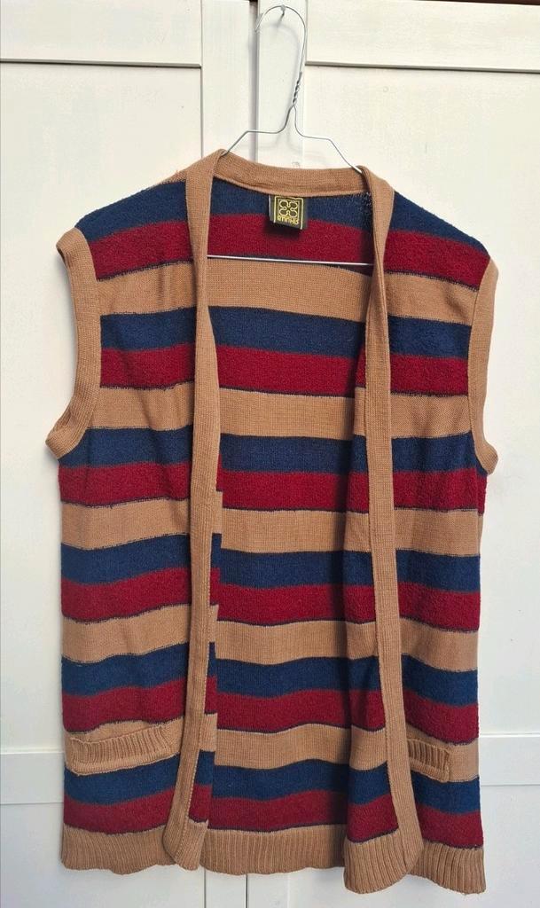 Vintage gilet, maat 40/42 - L/XL - gestreept - 90's, Kleding | Dames, Truien en Vesten, Gedragen, Maat 38/40 (M), Overige kleuren