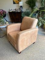 Goossens bruin leren fauteuil, Ophalen, Gebruikt