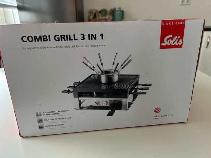 Solis Combi Grill 3 in 1, Witgoed en Apparatuur, Gourmetstellen, 8 personen of meer, Verzenden