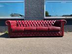 XL Chesterfield bank oxblood rood GRATIS BEZORGD, Huis en Inrichting, Banken | Voetenbanken en Poefen, Gebruikt, 125 cm of meer
