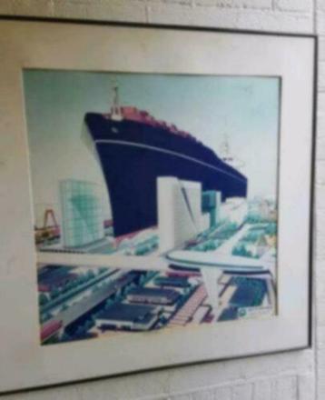Wandbord metaal Rotterdam haven, witte huis brug beschikbaar voor biedingen