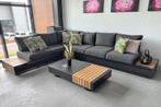 Santorini Loungeset Hoekbank Lage Tafel Aluminium Teak SHOWR, Verzenden, 6 zitplaatsen, Bank, Aluminium