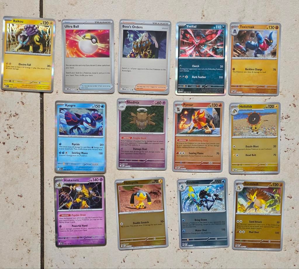 Pokémon kaarten set ,15 originele kaarten, Zeer goede staat, Ophalen of Verzenden, Zo goed als nieuw, Meerdere kaarten