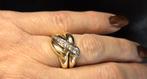 Gouden Vintage design ring diamanten: Ca: 0.50 ct. 2026/79., ., Ophalen of Verzenden, Zo goed als nieuw, Met edelsteen
