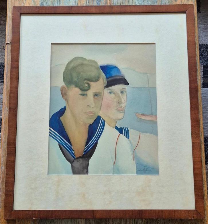 Modernistisch schilderij uit 1928., Antiek en Kunst, Kunst | Schilderijen | Klassiek, Ophalen of Verzenden