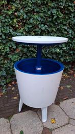Keter cocktailtafel, koelbox of bijzettafel 50cm wit/blauw, Ophalen, Zo goed als nieuw