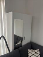 Witte kledingkast, twee deuren met spiegel (200x98,5x50 cm), Ophalen, Overige materialen, 200 cm of meer, 50 tot 100 cm