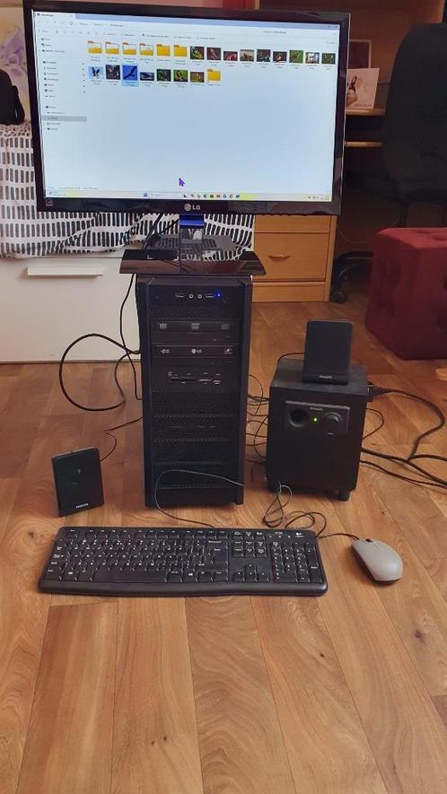 PC Desktop W11 Compleet, Computers en Software, Desktop Pc's, Gebruikt, 3 tot 4 Ghz, HDD, SSD, 16 GB, Met videokaart, Met monitor