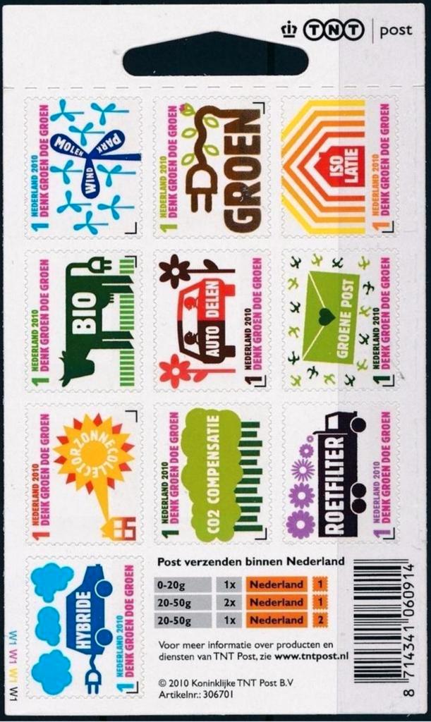 2010 Vel Denk Groen Doe Groen Postfris., Postzegels en Munten, Postzegels | Nederland, Postfris, Verzenden