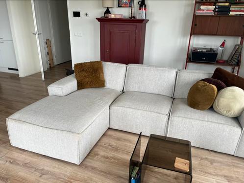 Mack bank zandgrijs links hoekdeel., Huis en Inrichting, Banken | Sofa's en Chaises Longues, Zo goed als nieuw, Stof, Ophalen
