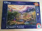 Disney Puzzel Sneeuwwitje Thomas Kinkade 1000 stukjes ZGAN!!, Ophalen of Verzenden, 500 t/m 1500 stukjes, Zo goed als nieuw, Legpuzzel