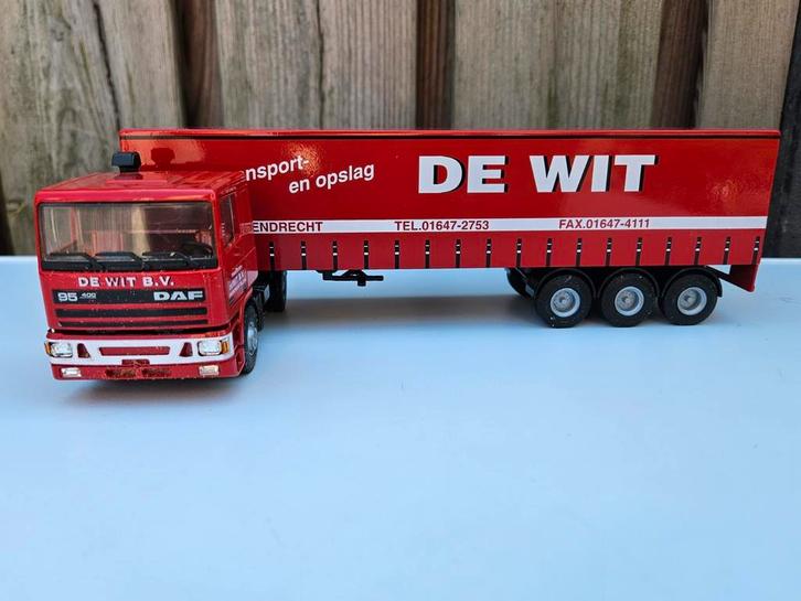 Lion car Daf 95 De Wit Ossendrecht trailer 1:50, Hobby en Vrije tijd, Modelauto's | 1:50, Zo goed als nieuw, Bus of Vrachtwagen