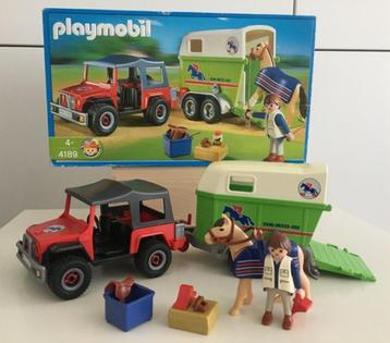 Playmobil 4189 | Jeep paarden pony trailer | Originele doos beschikbaar voor biedingen