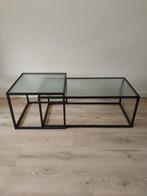 Salontafel met glazen blad Dutchbone, Ophalen, Gebruikt, 100 tot 150 cm, Glas