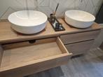 Massief eiken Houten badmeubel tbv waskom! 140cm, 100 tot 150 cm, Nieuw, Ophalen of Verzenden, Minder dan 100 cm
