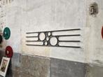 XL Jaren 70 Wand Kunst | Metalen Muur Deco Brutalisme, Huis en Inrichting, Ophalen of Verzenden, Gebruikt