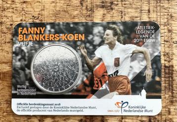 Fanny Blankers Koen Vijfje (zwaar verzilverde 5 euro munt) beschikbaar voor biedingen