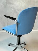 Gispen 356 burostoel vintage bureaustoel blauw ribstof 1937, Blauw, Gebruikt, Ophalen of Verzenden, Bureaustoel
