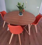 Rondetafel + stoelen, Huis en Inrichting, Tafels | Eettafels, Ophalen, Rond, Zo goed als nieuw, 100 tot 150 cm