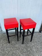 5 stuks horeca barkrukken mancave café rood kunstleder, Huis en Inrichting, Barkrukken, Ophalen, 5 krukken of meer, Met voetsteun