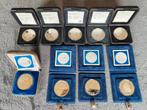 serie van 9 x 50 gulden Beatrix 1982/1998 Proof + certific., Setje, Koningin Beatrix, Zilver, Ophalen of Verzenden