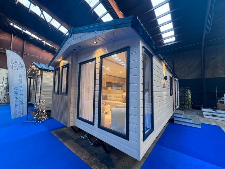 Nieuw Chalet Boston 9.80m-4m 2 slpk met Cv! nu bij WC&C!, Caravans en Kamperen, Stacaravans, tot en met 4, Ophalen