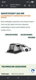 Gevraagd : Starcamp quick and easy air campertent 265, Caravans en Kamperen, Tenten, Ophalen of Verzenden