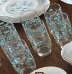 GEVRAAGD 3 long drink glaasjes met arcopal Veronica motiefje, Ophalen of Verzenden, Zo goed als nieuw, Borrel- of Shotglas