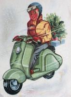 SCOOTER-Kaart - jongen, Verzenden, 1940 tot 1960, Gelopen, Voertuig