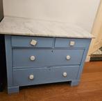 Oud dressoir/ladenkast met marmer blad, Ophalen, Gebruikt, 50 tot 100 cm, 3 of 4 laden