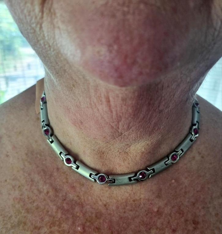 Gedragen edelmetalen collier, Sieraden, Tassen en Uiterlijk, Kettingen, Gebruikt, Overige materialen, Zilver, Ophalen of Verzenden