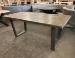 Industriële eettafel Winson Leem 180x90cm Antiek Mangohout, Ophalen, Eikenhout, Nieuw, 50 tot 100 cm