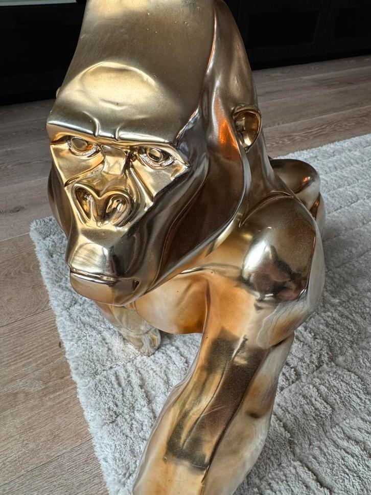Gouden Gorilla aap Kage, Antiek en Kunst, Kunst | Beelden en Houtsnijwerken, Ophalen