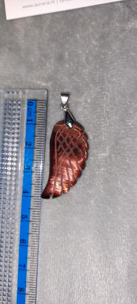 Rode Tijgeroog Vleugel Hanger - Nieuw!, Sieraden, Tassen en Uiterlijk, Kettingen, Ophalen of Verzenden