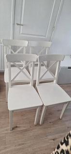 Ikea Ingolf Eetkamerstoelen 4 stuks wit, Huis en Inrichting, Ophalen, Zo goed als nieuw, Wit