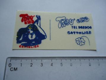 sticker oud ITALIE DISCO pinup Cattolica TABU Club vintage  beschikbaar voor biedingen