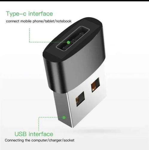 USB-C Female to USB Male Adapter Converter Type-C to, Telecommunicatie, Mobiele telefoons | Apple iPhone, Nieuw, 128 GB, Zwart