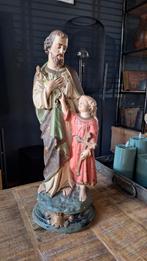 Mooi gipsen beeld, Jozef met kindje Jesus, Antiek en Kunst, Ophalen of Verzenden