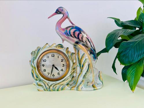 Vintage reigerklok Hubert Bequet, Huis en Inrichting, Woonaccessoires | Klokken, Zo goed als nieuw, Ophalen