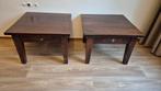 Koloniale Salon-/Bijzettafels - Set van 2, Gebruikt, Koloniaal, Vierkant, 55 tot 75 cm