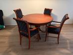 Kersenhouten eettafel met 4 stoelen, Huis en Inrichting, Tafels | Eettafels, Ophalen, Gebruikt, 100 tot 150 cm, Rond