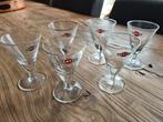 Vintage Martini glazen, 3 met gouden randje 3 zonder randje, Verzamelen, Glas en Borrelglaasjes, Ophalen of Verzenden, Borrel- of Shotglas