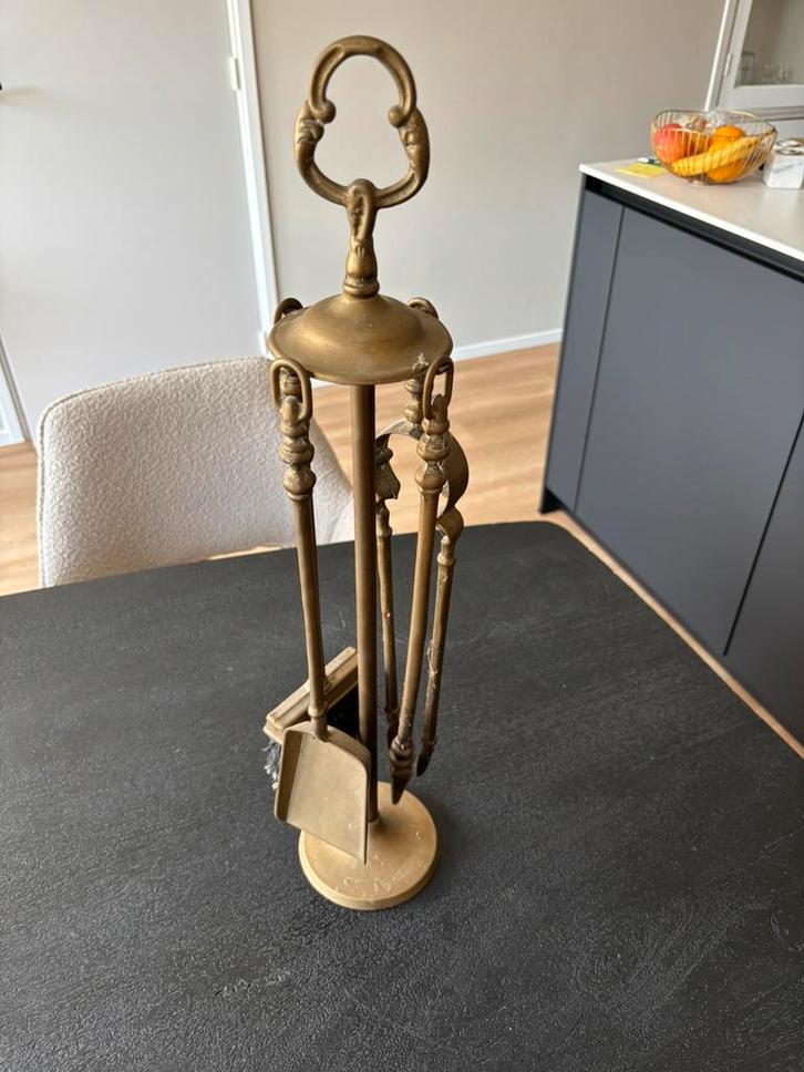 Vintage Haardset koper, Antiek en Kunst, Antiek | Gereedschap en Instrumenten, Ophalen of Verzenden
