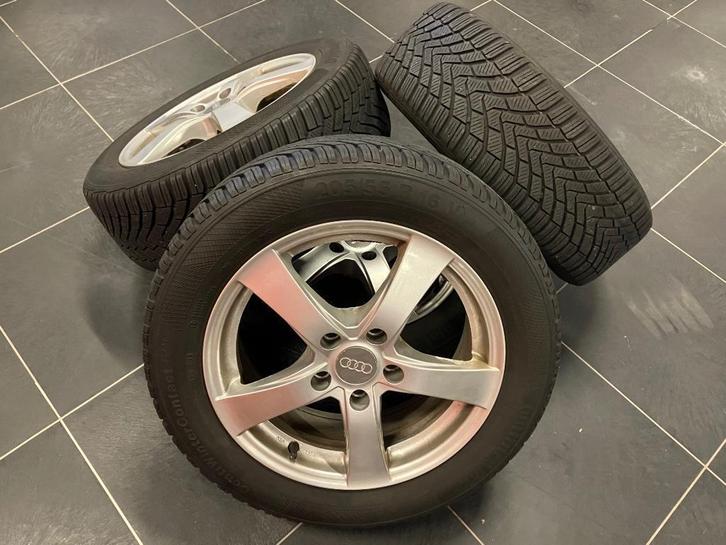 Winterbanden op lichtmetalen velgen 16 inch Audi A3, Auto-onderdelen, Banden en Velgen, Band(en), Winterbanden, 16 inch, 205 mm