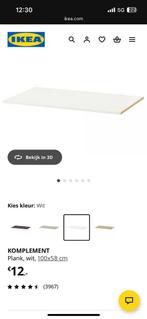 2 x komplement ikea plank 100x58, Doe-het-zelf en Verbouw, Hout en Planken, Ophalen, Minder dan 25 mm, Plank, Minder dan 200 cm