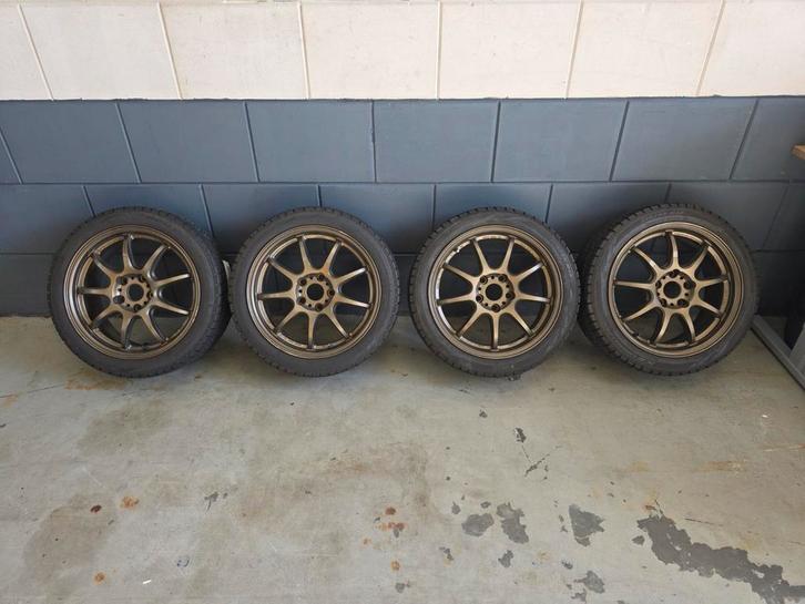 Work Emotion D9R – 17x7J ET47 – 5x114.3 – Bronze, Auto diversen, Tuning en Styling, Ophalen of Verzenden