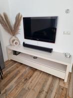 Hoogglans wit TV meubel, Kunststof, 150 tot 200 cm, Ophalen of Verzenden, Zo goed als nieuw